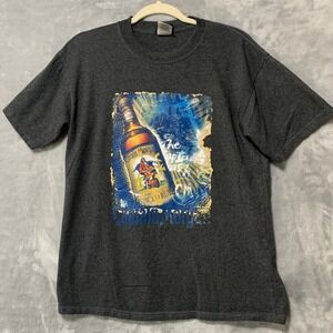Captain Morgan Men's T-Shirt Medium Gray Cotton Blend Crew Neck‎ Festival